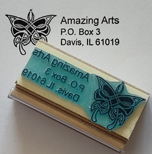 Butterfly Rubber Stamp Wood Mounted With Your Custom Address or Message