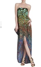 BCBG Max Azria Print Jesse Drape High Low Sleeveless Maxi Dress 2