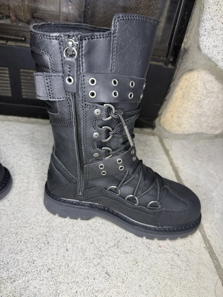 Harley Davidson Uplift HDW Side-Zip Combat Motorcycle Boots Size 8 D84810 - Image 4 of 4