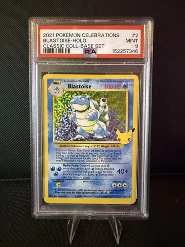 2021 Pokémon PSA 9 Blastoise #2/102 Holo Celebrations Classic Collection SWSH