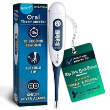 Fast & Accurate Digital Thermometer w/ Flexible Tip & Fever Indicator