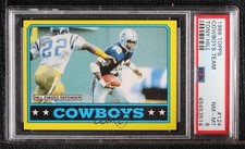 1986 Topps Dallas Cowboys Tony Hill (C* on Copyright Line) #124 PSA 8 0nr3