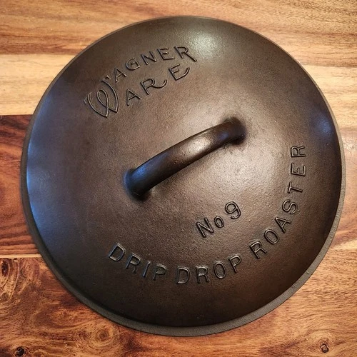 Wagner Ware Drip Drop Roaster No 9 Cast Iron Lid 1269, c1922, Restored