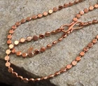 18 inch Pure Copper Flat Round Bead Chain Necklace, Healing Jewelry, Spiritual