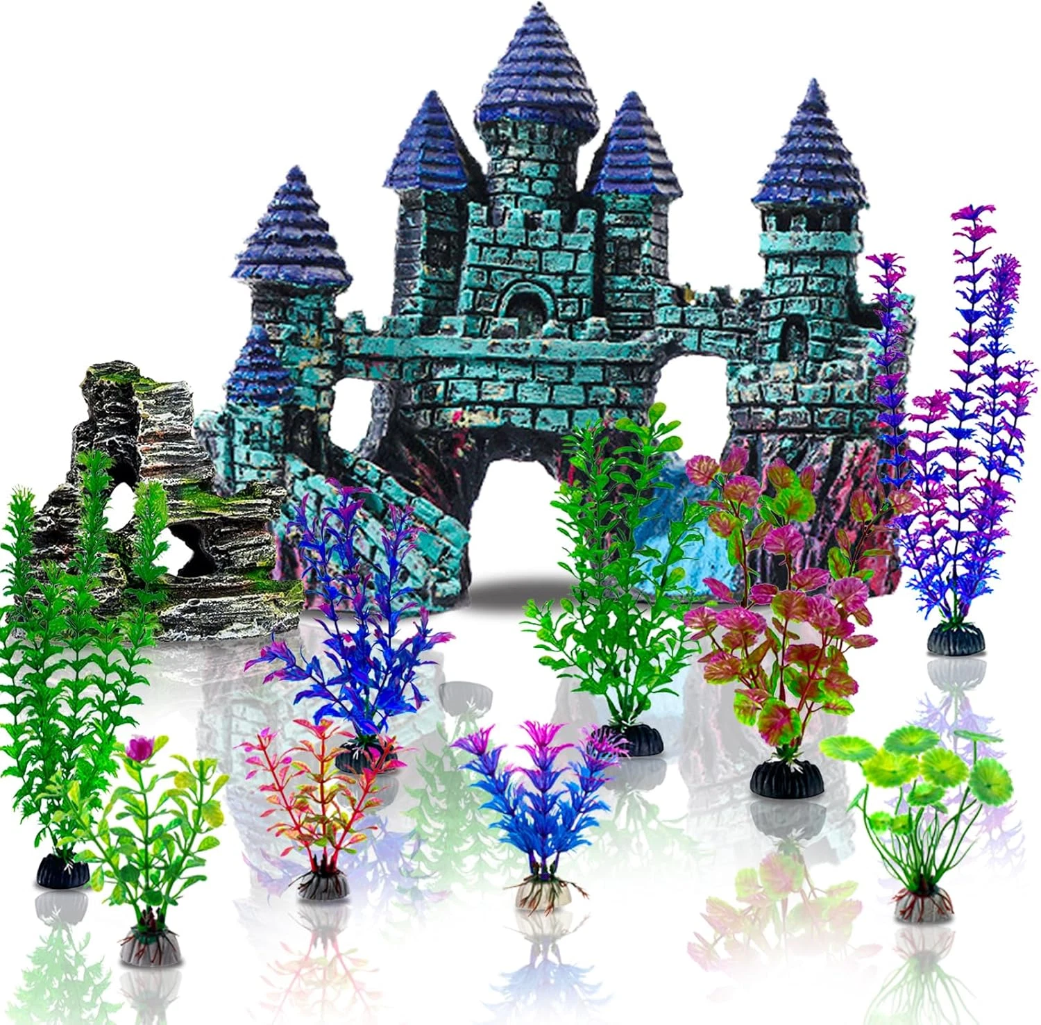 13 Pieces Aquarium Decorations Kit, Fish Tank Decorations Set Small Resin Castle
Opens in a new wind