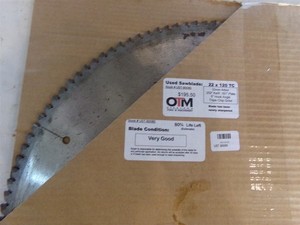 OTM 22" SAW BLADE 22 x 120 TC 32MM ARBOR, APPROX 80% LIFE LEFT UST-B0080 - USED