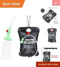 5 Gallon Solar Shower Bag with Temperature Indicator for Camping & Hiking