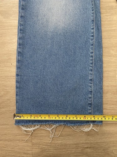 Gap Wide Leg Jeans Girl’s 14 High Rise Elastic Waist Distressed Raw Hem Blue - Picture 16 of 16