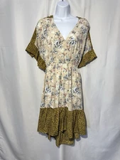 Boho Mixed Print Ruffle Midi Dress GiGio USA Size L Whimical and Wild Dress