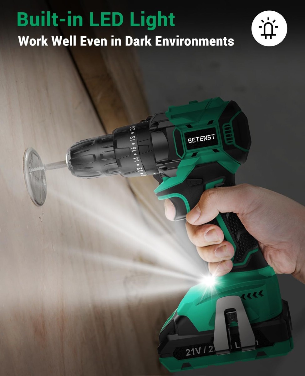 Trapano Avvitatore A Batteria 21V BETENST Brushless - 45N.m, 2 Batterie 2.0Ah, 14 Accessori, Per Casa E Lavoro - Foto 2