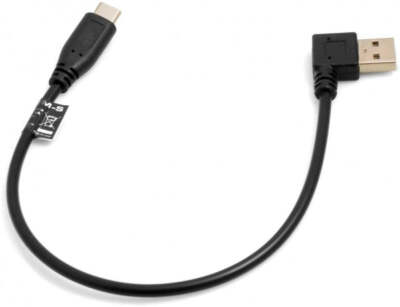 System-S USB-C Kabel 28cm USB 3.1 Type C Stecker zu USB A 3.0 90 Grad Links