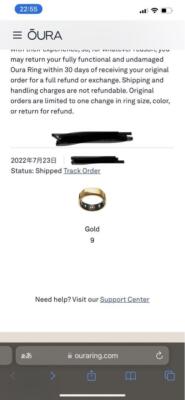 OURA Ring GEN3 US9 Gold Heritage Smart Ring From Japan No Box Used