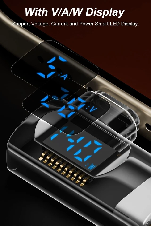 90 Degree USB C Adapter with Digital Display, USB-C Male to Female Connector - Image 2 of 4