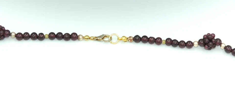 Vintage Halskette - Granat / Verschluss vergoldet / ca. 62 cm - Bild 3 von 3