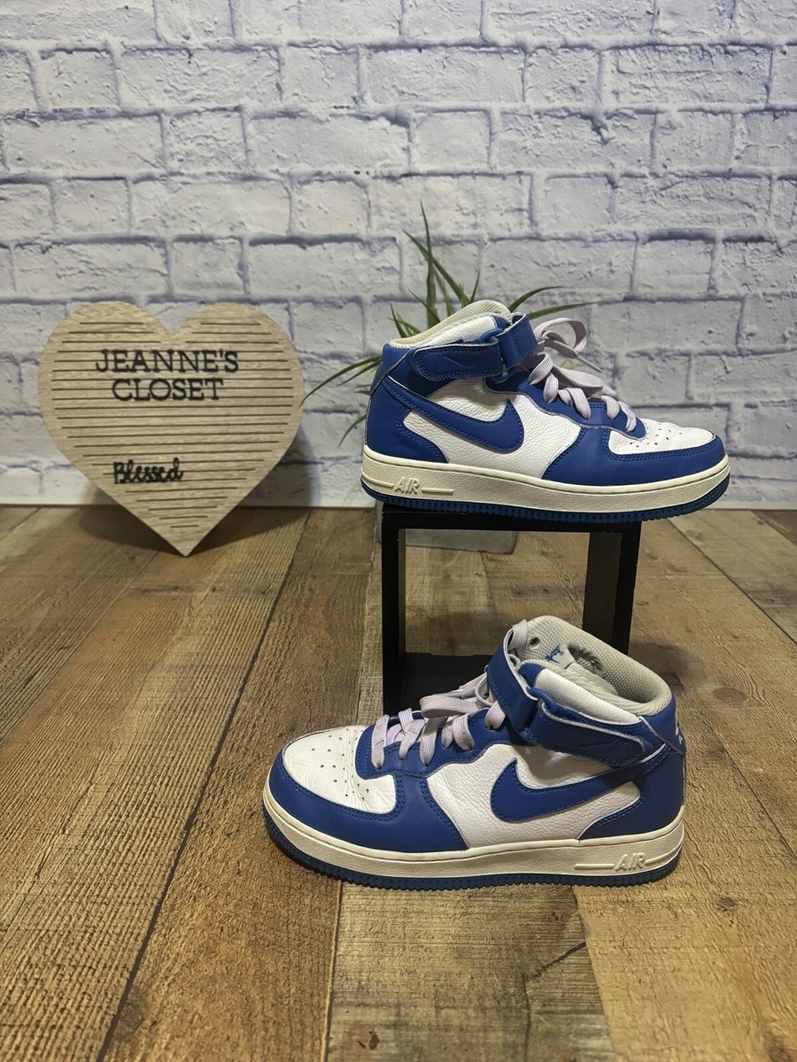 靴 NIKE WMNS AIR FORCE 1 07 MID DX3721-100 Nike Air Force 1 '07 Mid Military Blue Doll White Purple