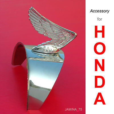 Honda Super Cub C50 C65 C70 C90 Headlight Chrome Cap Visor Wing Emblem Badge NEW