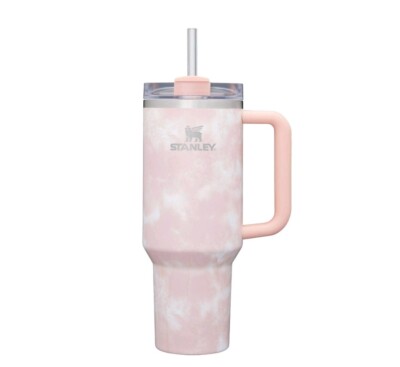 Stanley Quencher H2.0 Stainless Steel Tumbler 40oz Peach Tie Dye