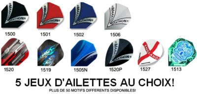 5 jeux = 15 ailettes de flechettes AU CHOIX Harrows Marathon Ailette flechette