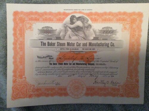 The Baker Steam Motor Car and Manufacturing Co. 1920 - Imagen 1 de 1