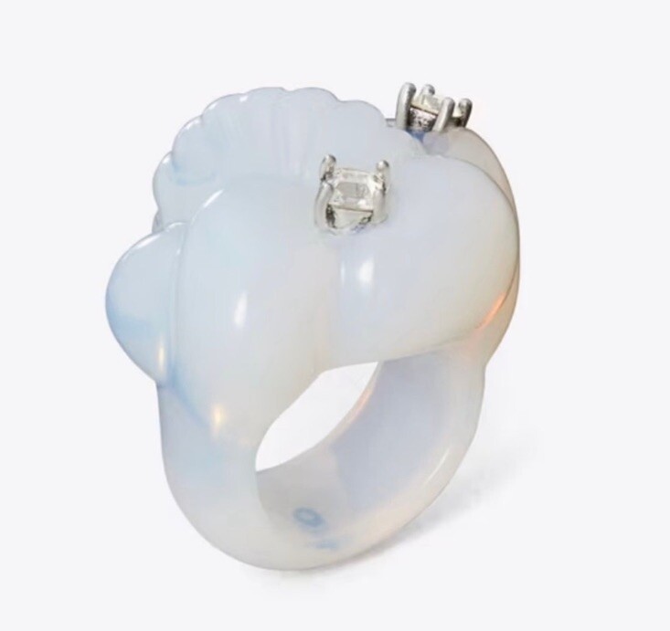 Tory Burch Carved Glass Ring Size 7 | eBay