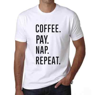 ULTRABASIC Herren T-Shirt Kaffee bezahlt Nickerchen Wiederholung Coffee Pay Nap Repeat