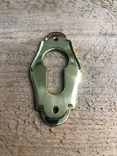 Escutcheon Plate Key Hole Large EP CYL Open Diamond Polished Brass 1542303