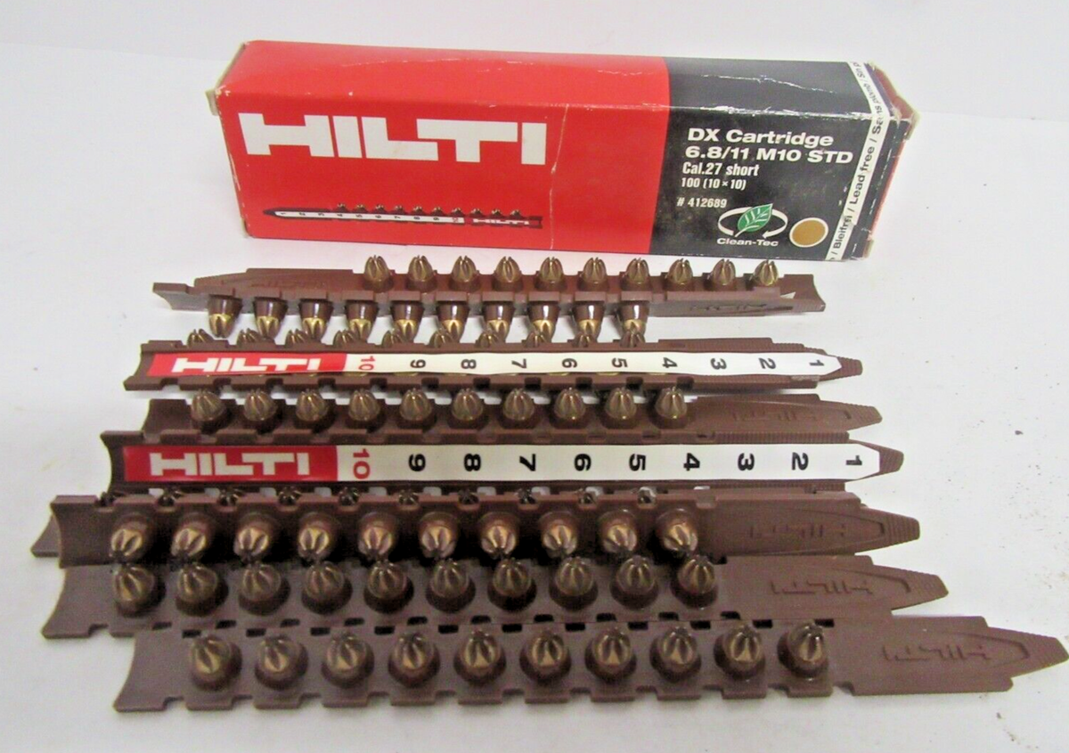 Hilti 412689 BROWN DX Cartridge 6.8/11 M10 STD .27 Cal Short 100