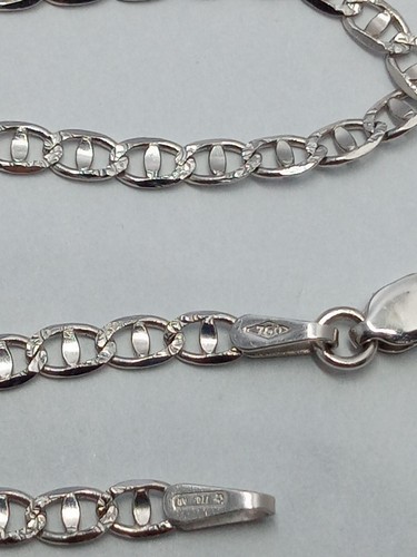 Bracciale in oro bianco 750 18 carati lungo cm 19,5 grammi 2,6 uomo ragazzo +225 - Foto 3 di 5