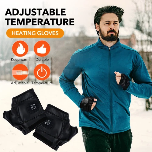 USB Heated Work Gloves Wireless Fingerless Heated Writing Gloves Temp Adjustable