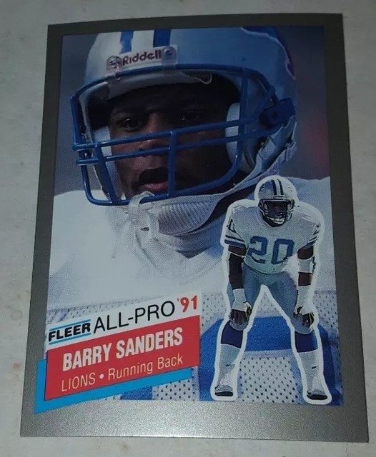 1991 FLEER ALL PRO FOOTBALL CARD 9 BARRY SANDERS EBay