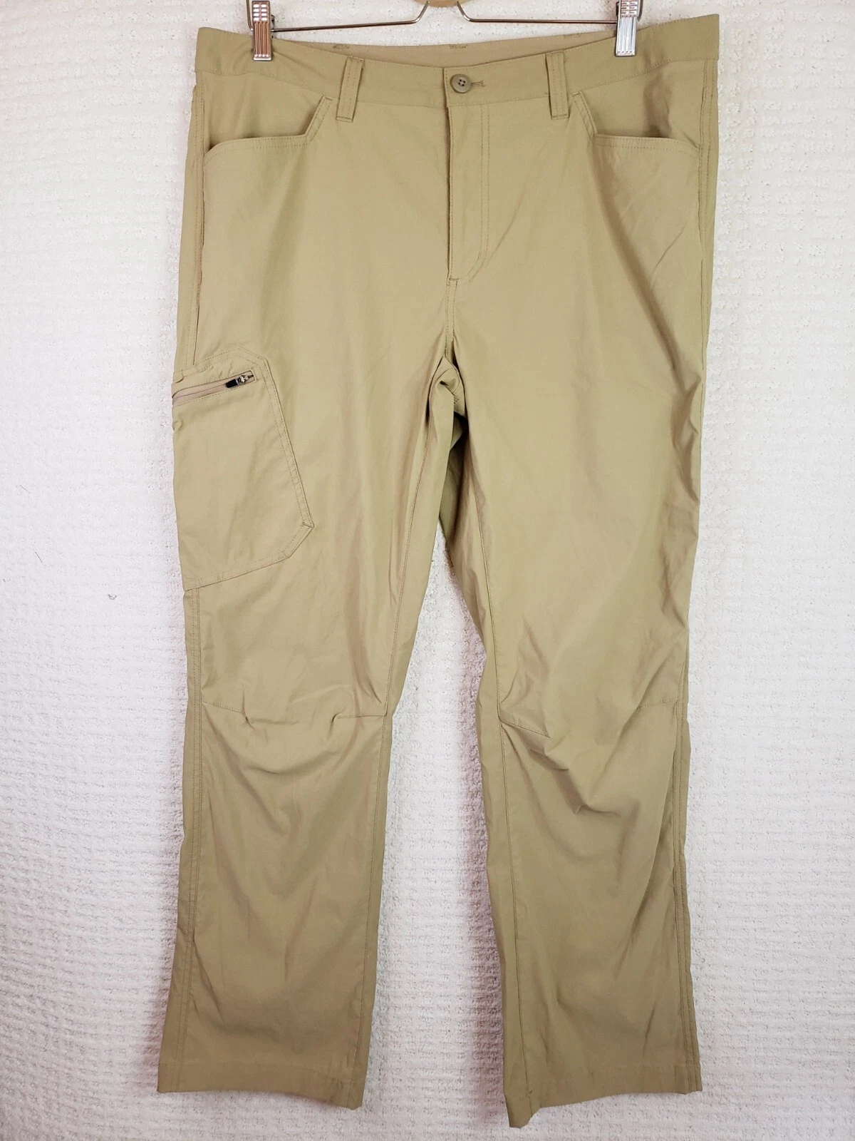 Eddie Bauer Pants Mens 36x32 Tan Stretch Tech Nylon Guide Hiking Chino