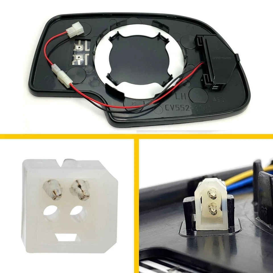 Mirror Glass Heated Turn Signal Driver Side LH for 2003-2007 Chevy GMC Cadillac - Imagem 2 de 4