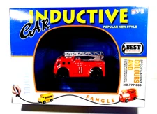 New in Box Gold Light INDUCTIVE Fire Truck Draw a Line,It follows Age 5 and up