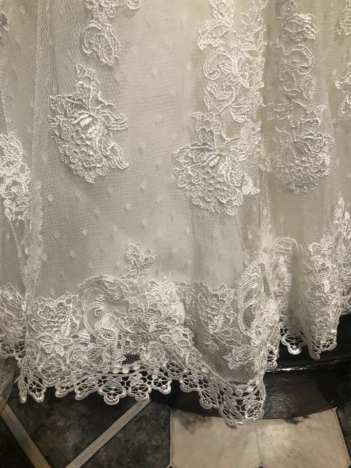 Wedding Gown by Pronovias Barcelona Ivory Rhinestone & Silver Bead Train Size 4 - Image 3 of 4