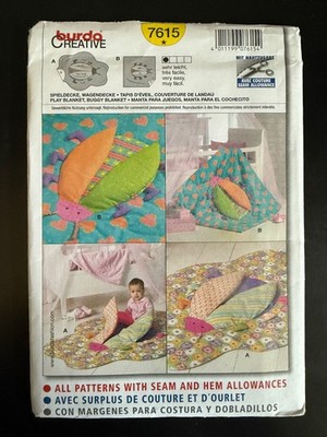 New Burda 7615 Buggy Blanket Lady Bug Baby Quilt Play Blanket Sewing Pattern