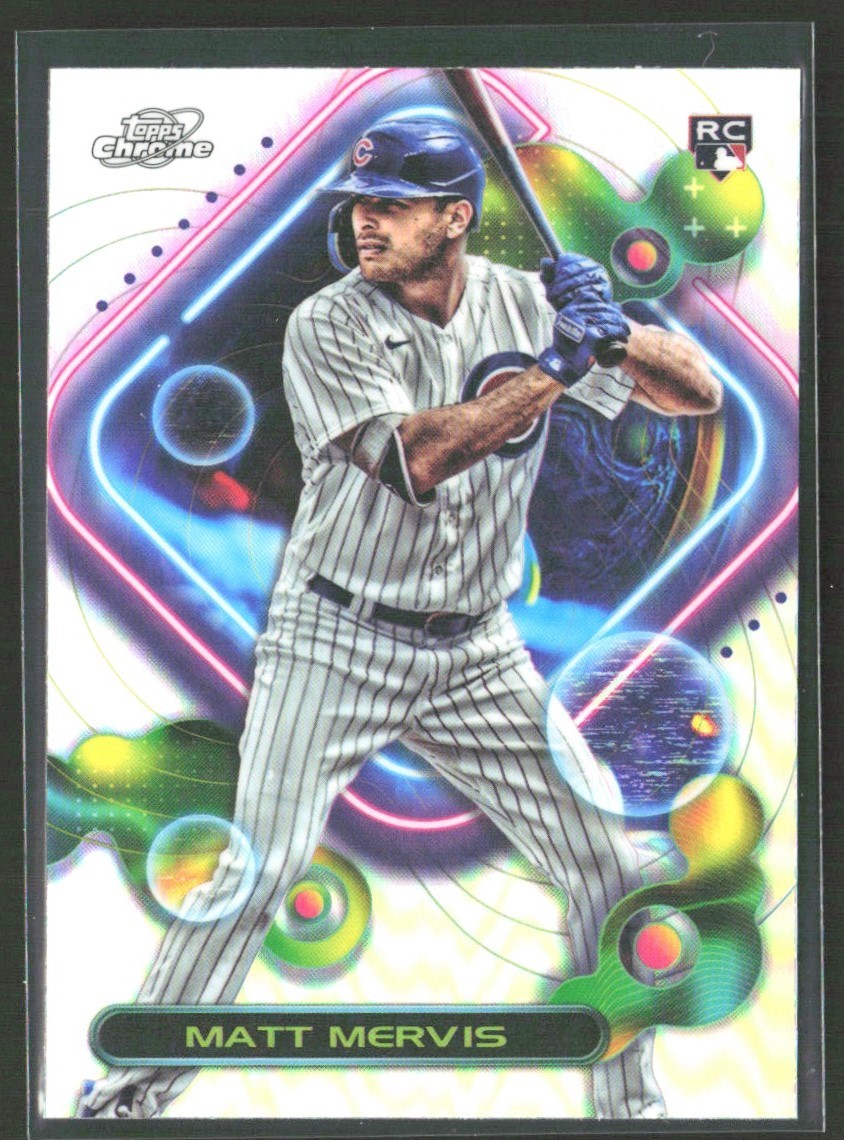 Matt Mervis 2023 Topps Chrome Cosmic Refractor RC A #145 Chicago Cubs