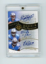2009 Ultimate Matthew Stafford Williams Pettigrew Triple Rookie Auto /15 (G)