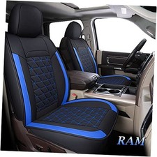RAM Seat Cover Full Set, Leather Seat Covers Fit for FullSet  curved back  Blue