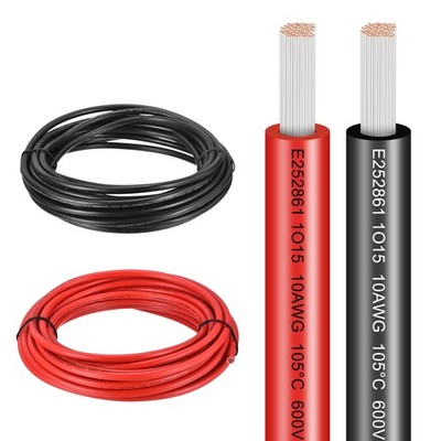 2-Pack Red/Black Each 20 ft 2 Gauge Wire, 10 AWG Automotive Wire