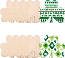 10Pcs 6.7" Wooden Shamrock Ornaments to Paint, St. Patrick'S Day Decoration Cuto