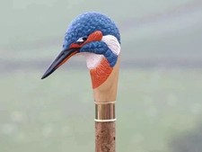 Wooden walking stick hand carved bird handmade wooden walking cane gift