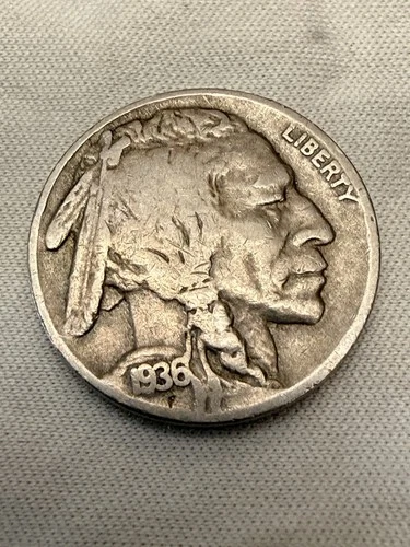 1936-S Buffalo Nickel Coin AU++ Grade San Francisco Errors On Coin. Nice Coin