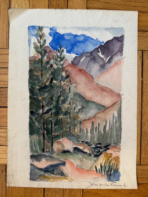 #ad #ad Vintage 1950s Watercolor Painting Desert Landscape Sgd John Jos de Fernand 10x14 $45.00