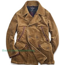 Winter Corduroy Cotton Suit Coat Men's Vintage Casual Warm Jacket Overcoat