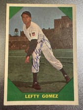 Signed! Original 1960 Fleer Baseball Greats - Lefty Gomez #54 Autograph Auto HOF