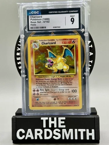 1999 Pokemon Base Set Charizard Holo #4/102 -- Graded CGC 9