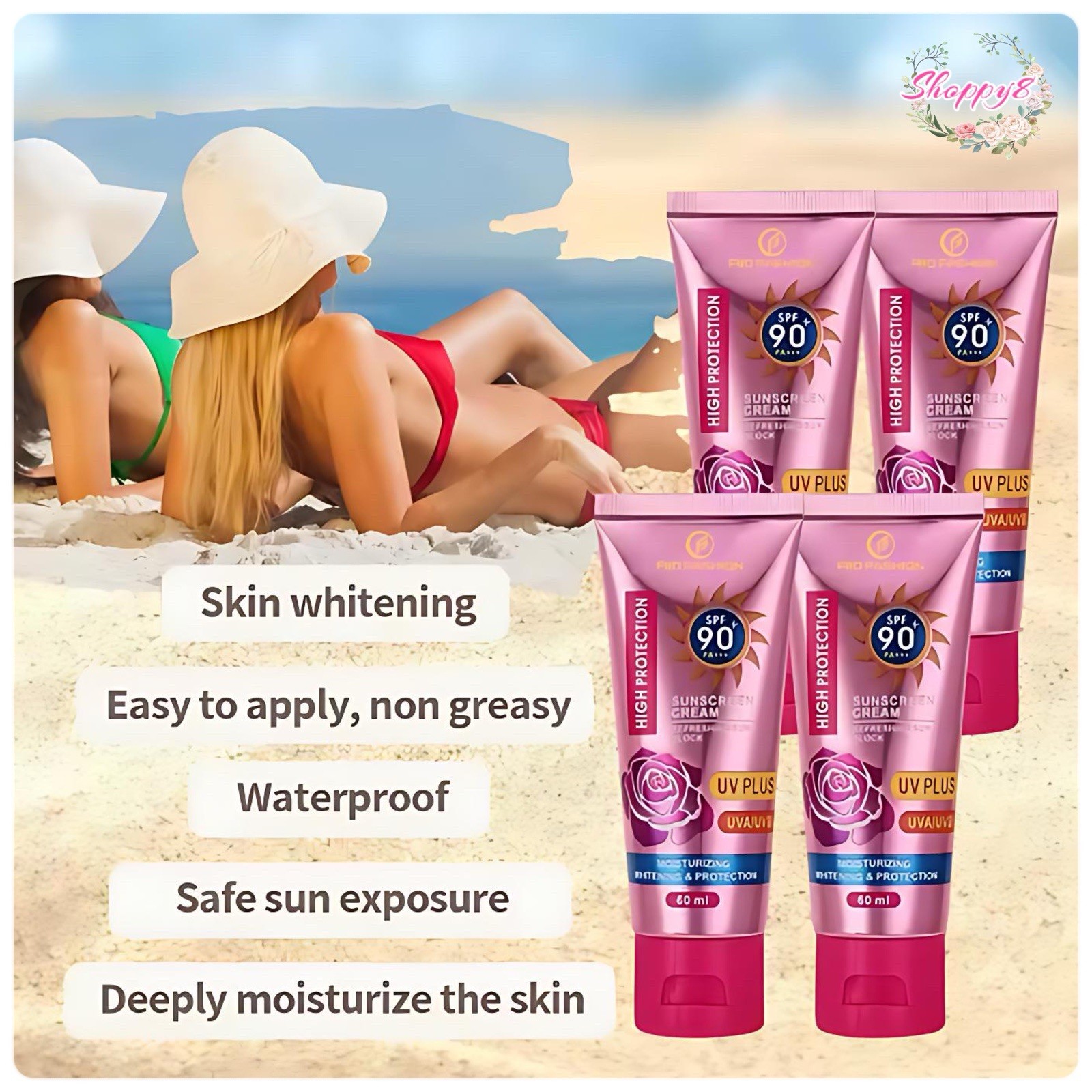 KYINEA VC Toner + SADOER Niacinamide Serum + KISS Beauty Sunscreen Cream SPF90