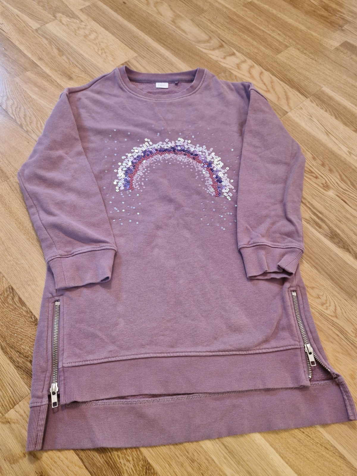 Girls Next  Purple Jumper With Sequin Rainbow Design, Age 9 image 2
