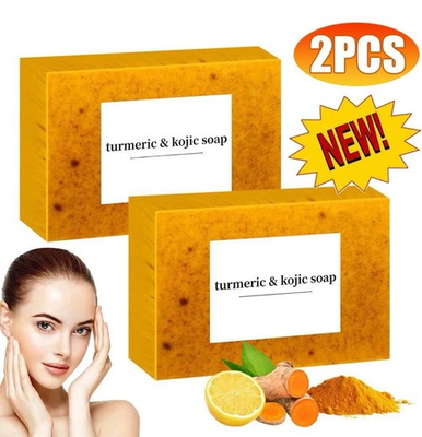 #ad 2 Pack Turmeric Glow Soap Bar Lemon amp; Kojic Acid Removing Dark Spots $7.99