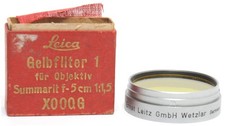 Leitz Leica XOOQG 13160 Filter Yellow 1 for Summarit 5cm in vintage red box